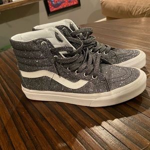 Grey Sparkly Vans Skateboard Shoe